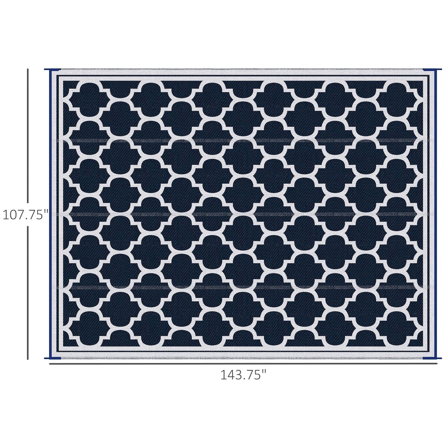 Outsunny Reversible Outdoor RV Rug, Patio Floor Mat, Plastic Straw Rug for Backyard, Deck, Picnic, Beach, Camping