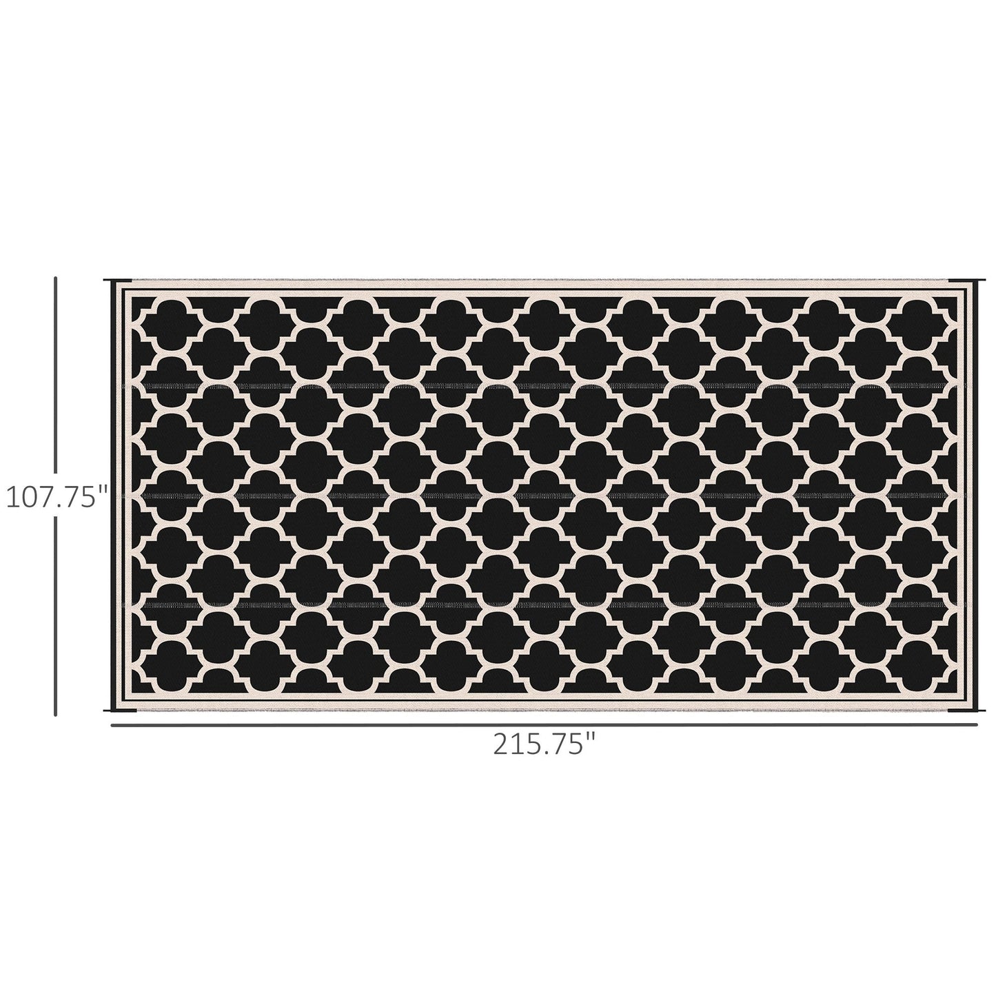 Outsunny Reversible Outdoor RV Rug, Patio Floor Mat, Plastic Straw Rug for Backyard, Deck, Picnic, Beach, Camping
