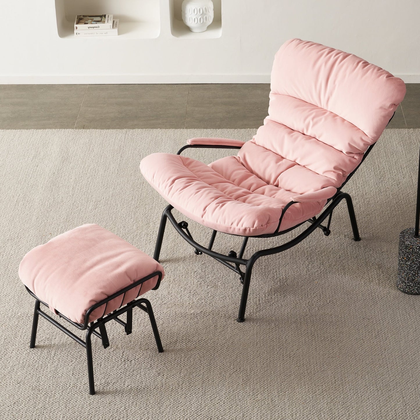 Fauteuil d'appoint de salon OVIOS Fauteuil inclinable à bascule avec pouf