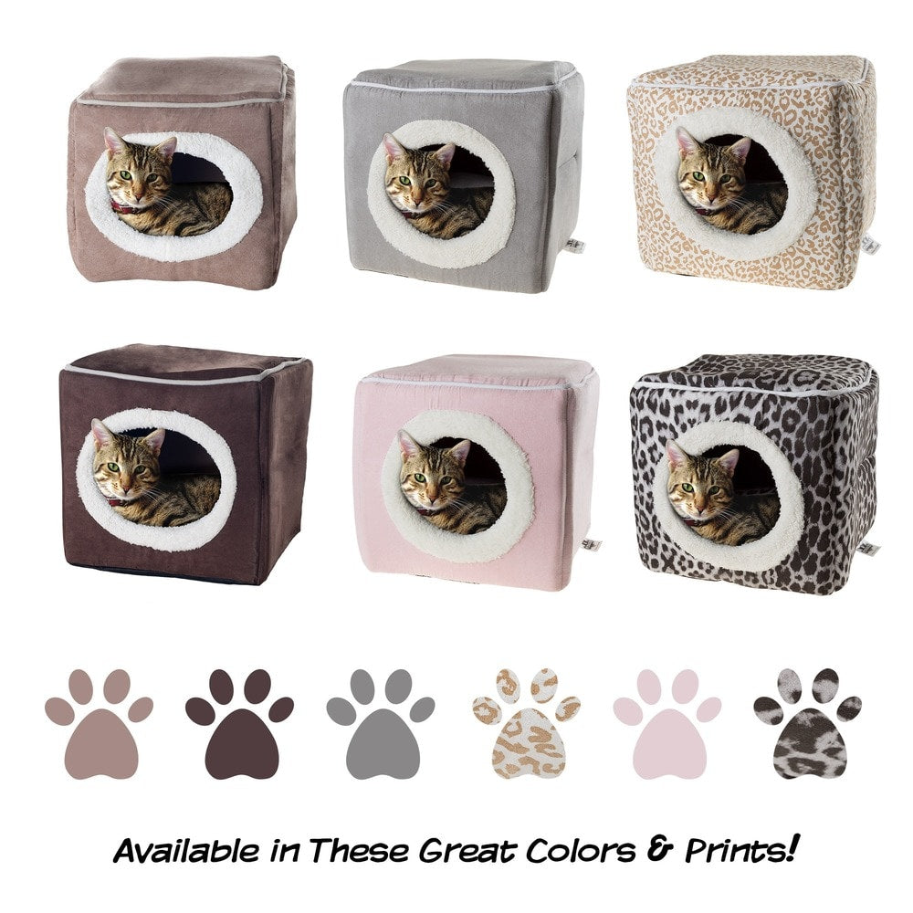 PETMAKER Cozy Cat Cave Enclosed Cube Indoor Pet Bed