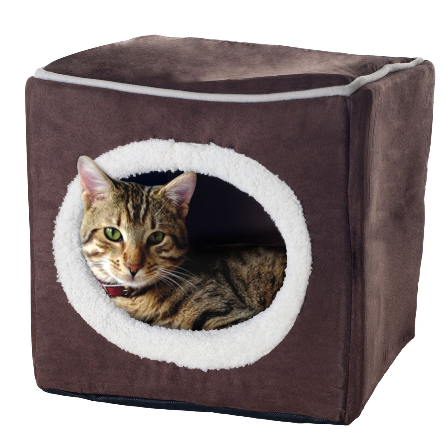 PETMAKER Cozy Cat Cave Enclosed Cube Indoor Pet Bed
