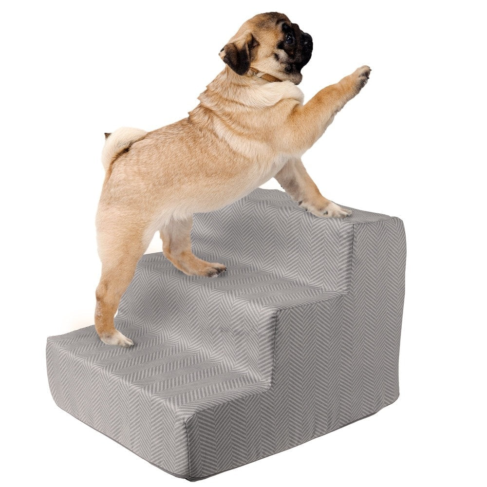 Petmaker 3-Step Pet Stairs with Removable Zippered Microfiber Cover