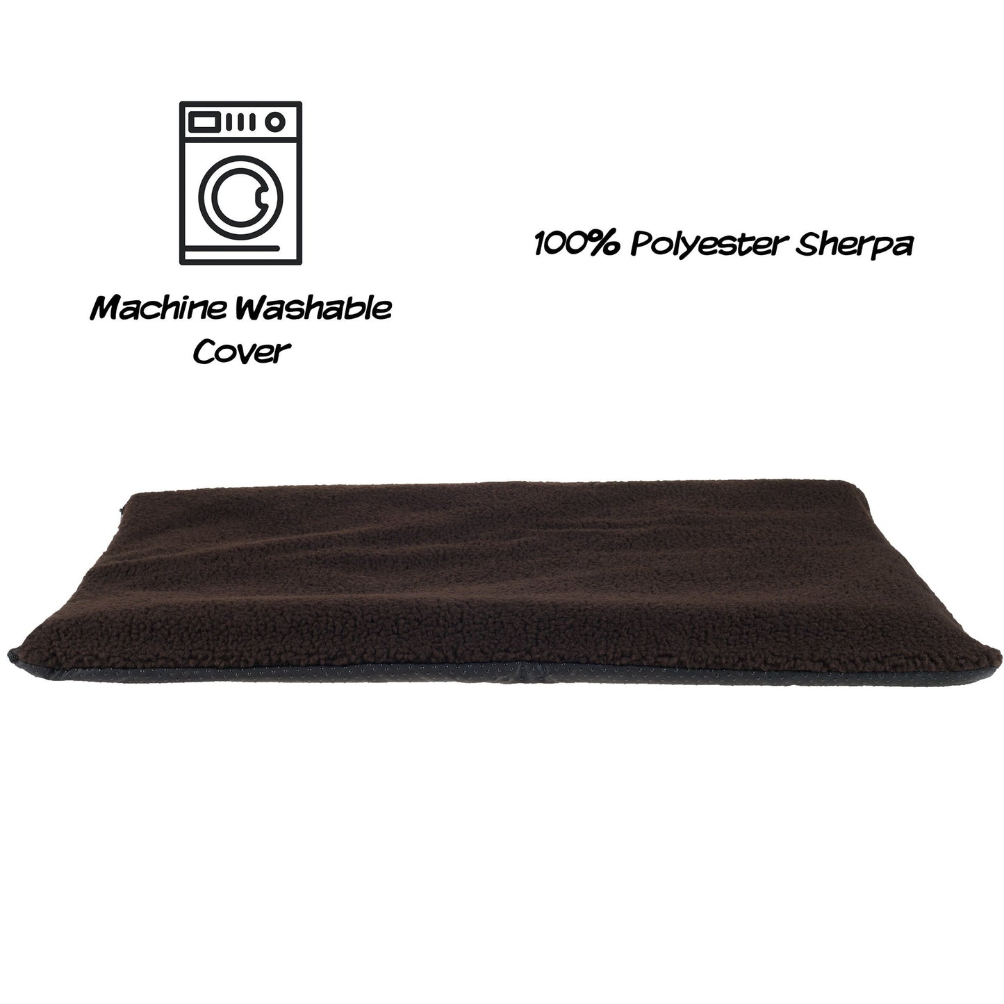 PETMAKER Self-Heating Pet Bed Crate Mat with Washable Sherpa Cover