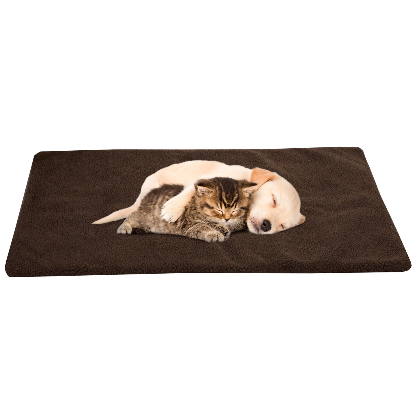 PETMAKER Self-Heating Pet Bed Crate Mat with Washable Sherpa Cover