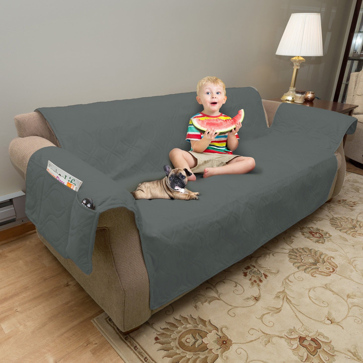 PETMAKER Waterproof Nonslip 3-Cushion Couch Cover for Pets