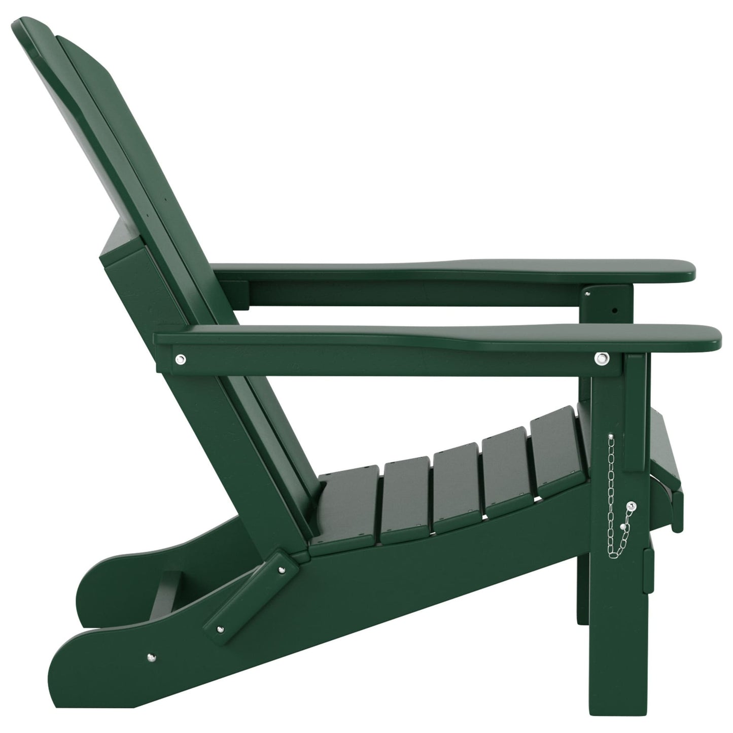 Polytrends Laguna Hdpe All Weather Outdoor Patio Foldable Adirondack Chair With Ottoman (2-Piece Set)