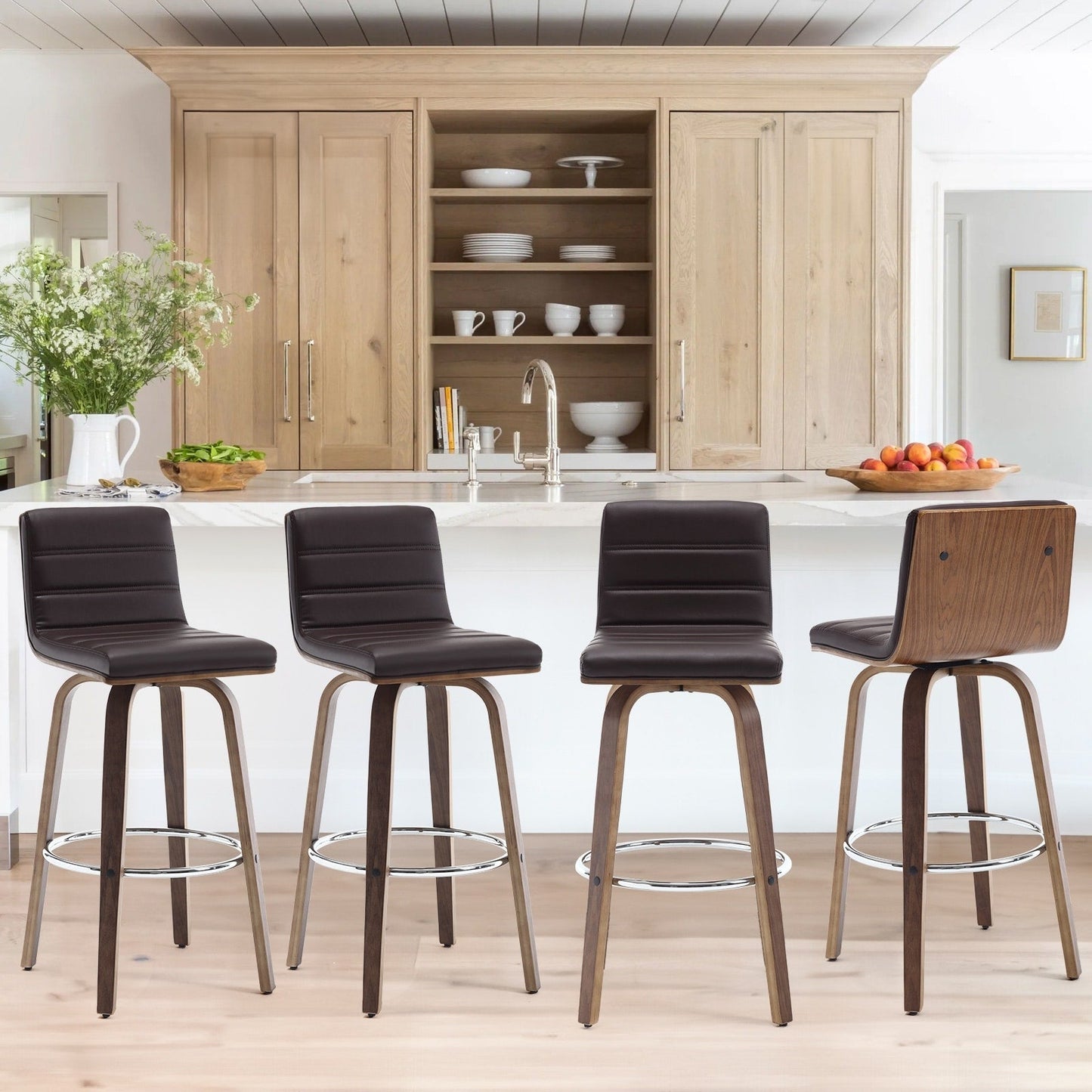 26/29 Faux Leather Swivel Bar/Counter Stools, Set of 2/3