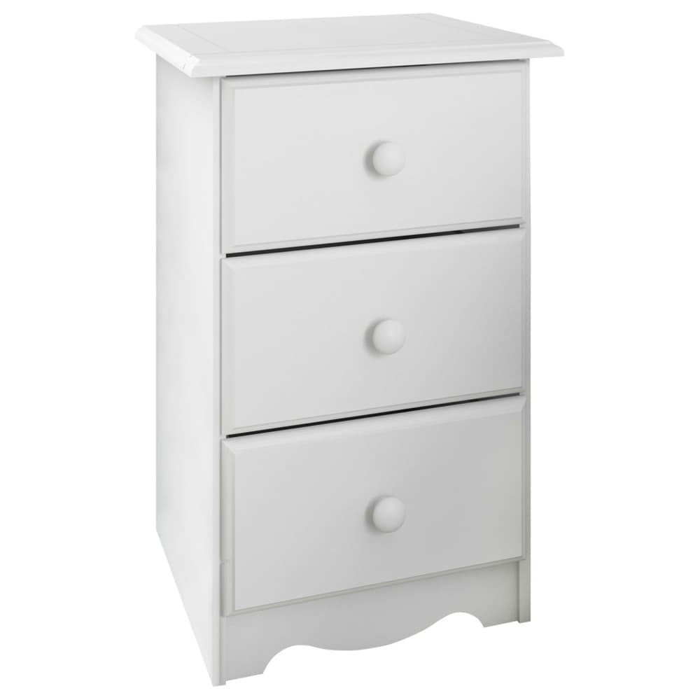 Palace Imports 100% Solid Wood 3-Drawer Nightstand with Metal or Wooden Knobs