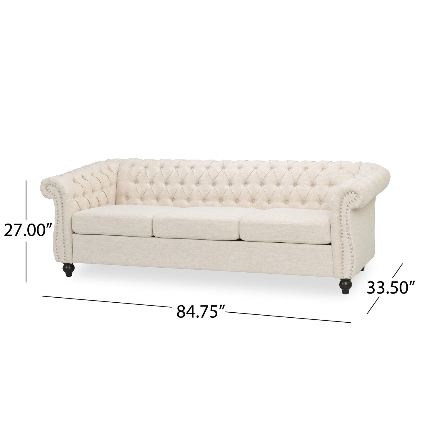Canapé Chesterfield capitonné Parksley 3 places par Christopher Knight Home