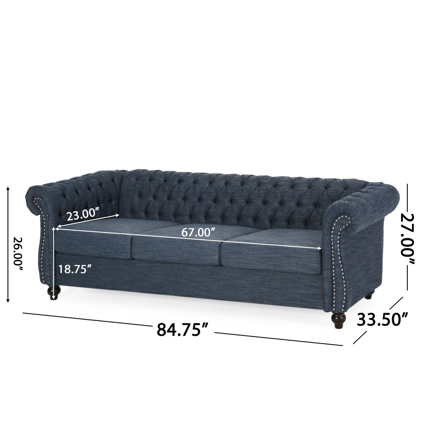 Canapé Chesterfield capitonné Parksley 3 places par Christopher Knight Home