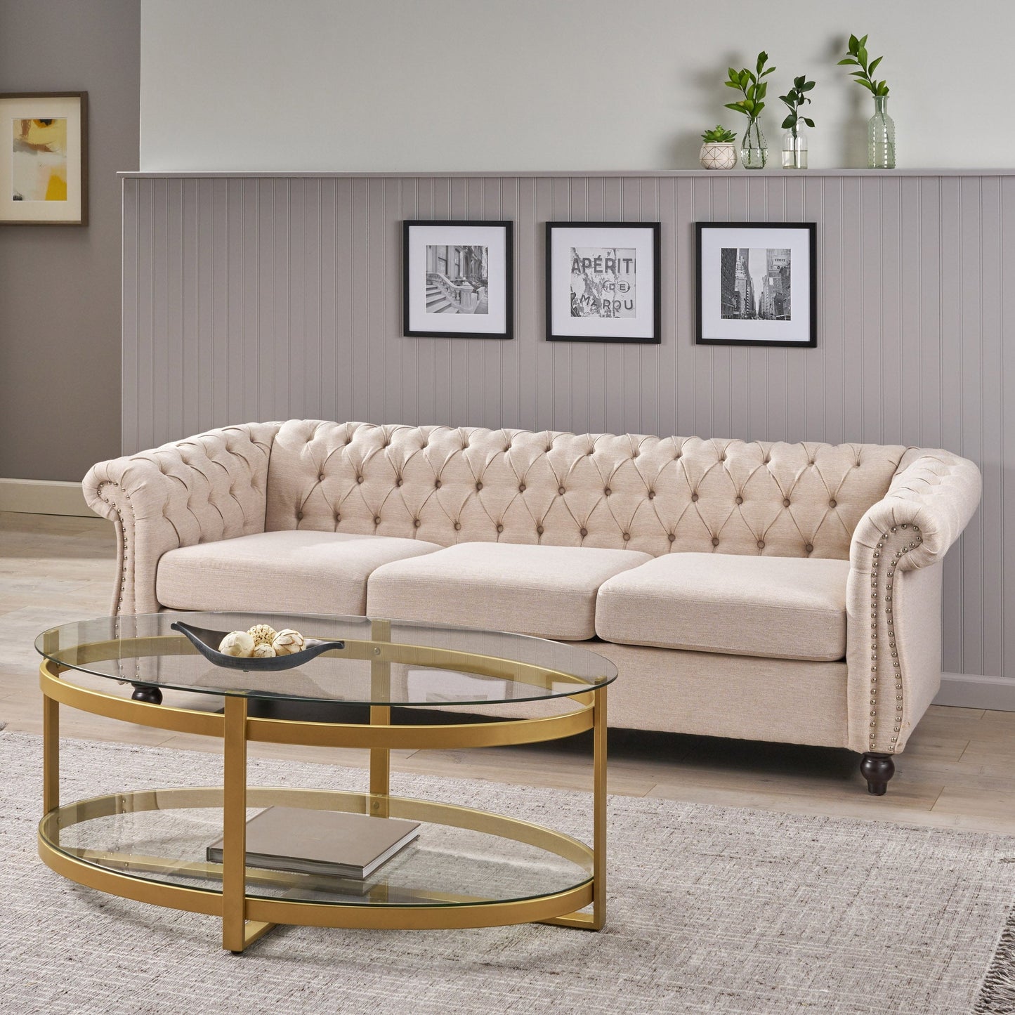 Canapé Chesterfield capitonné Parksley 3 places par Christopher Knight Home