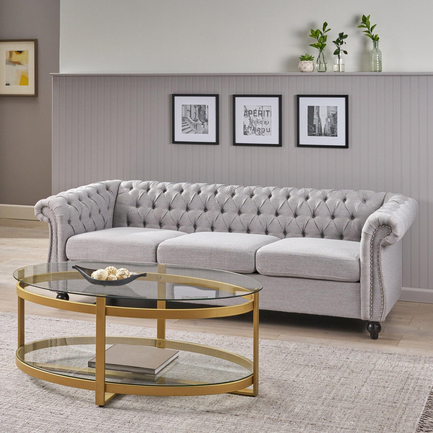 Canapé Chesterfield capitonné Parksley 3 places par Christopher Knight Home