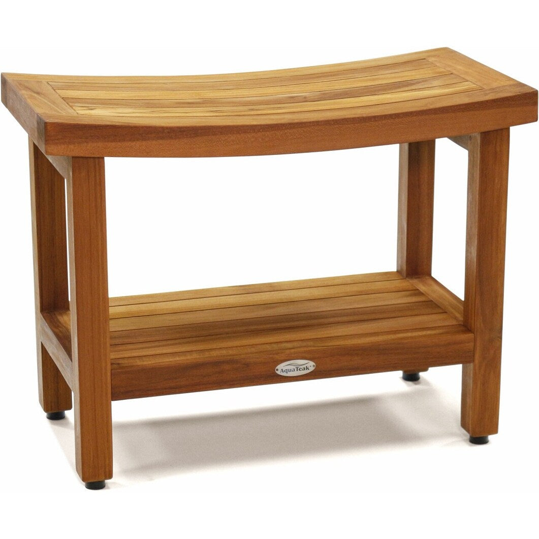 Patented Sumba Teak Shower Bench with Shelf
