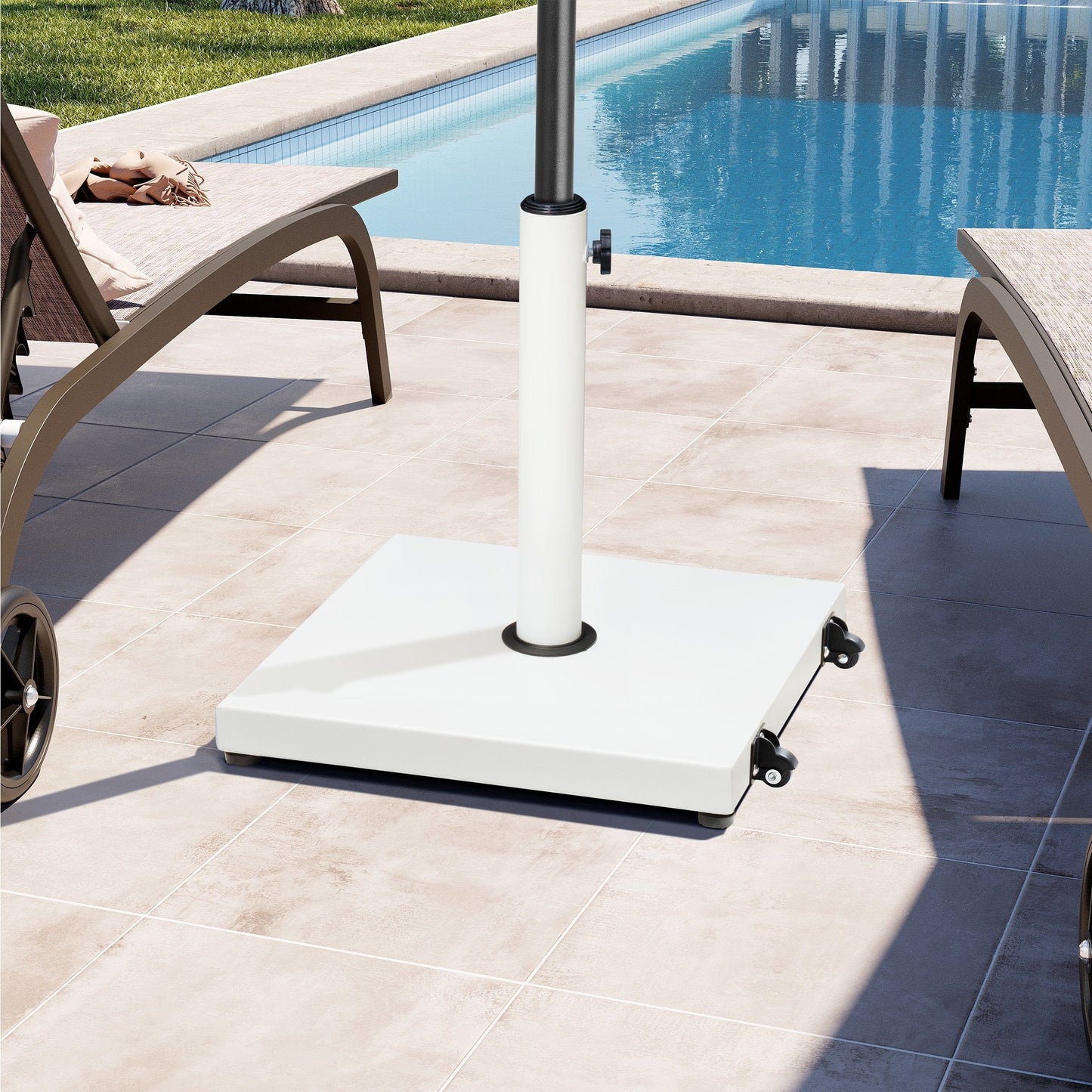 Patio Outdoor Market Umbrella Holder Base 40/55 Pound Square Stand for Pole Umbrella