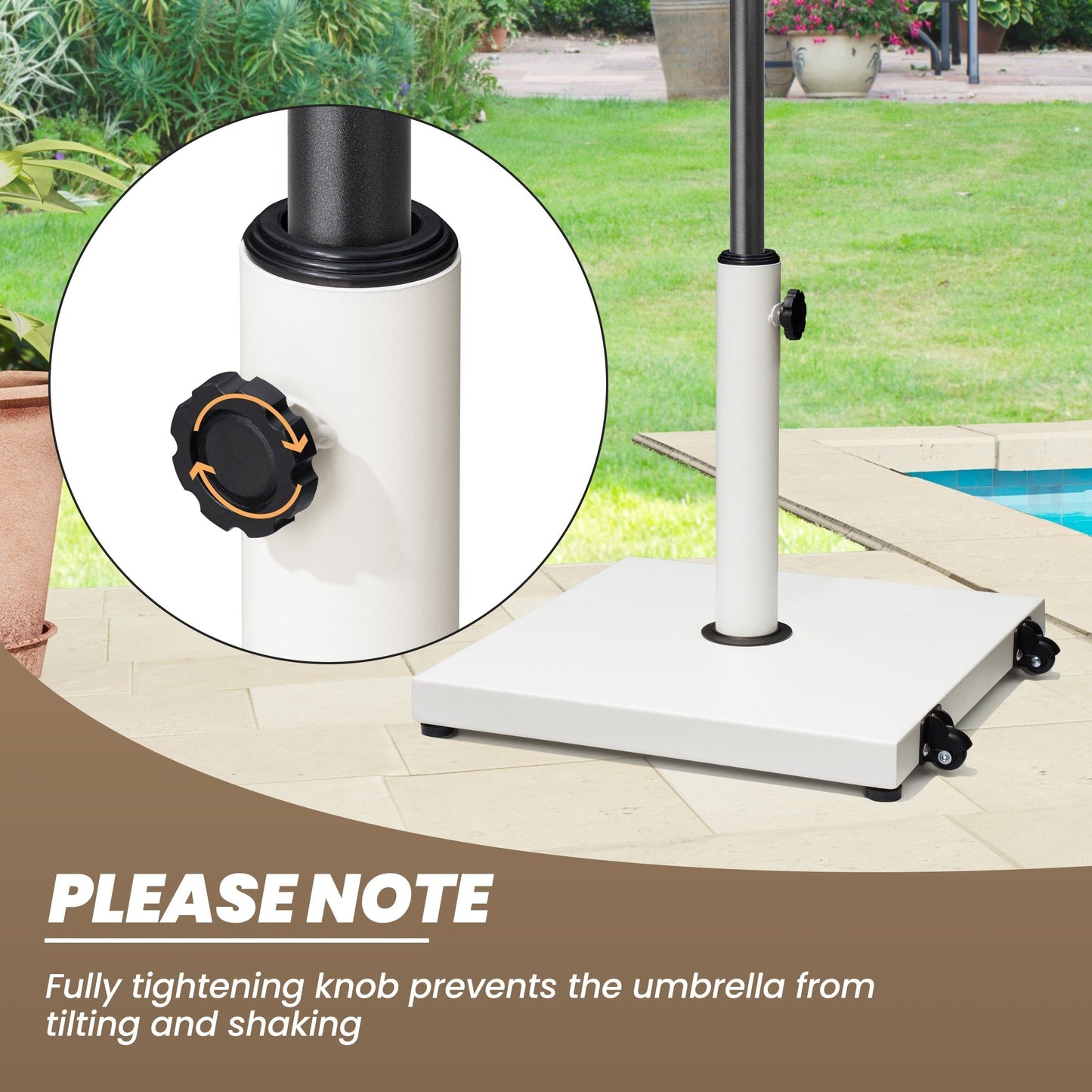 Patio Outdoor Market Umbrella Holder Base 40/55 Pound Square Stand for Pole Umbrella