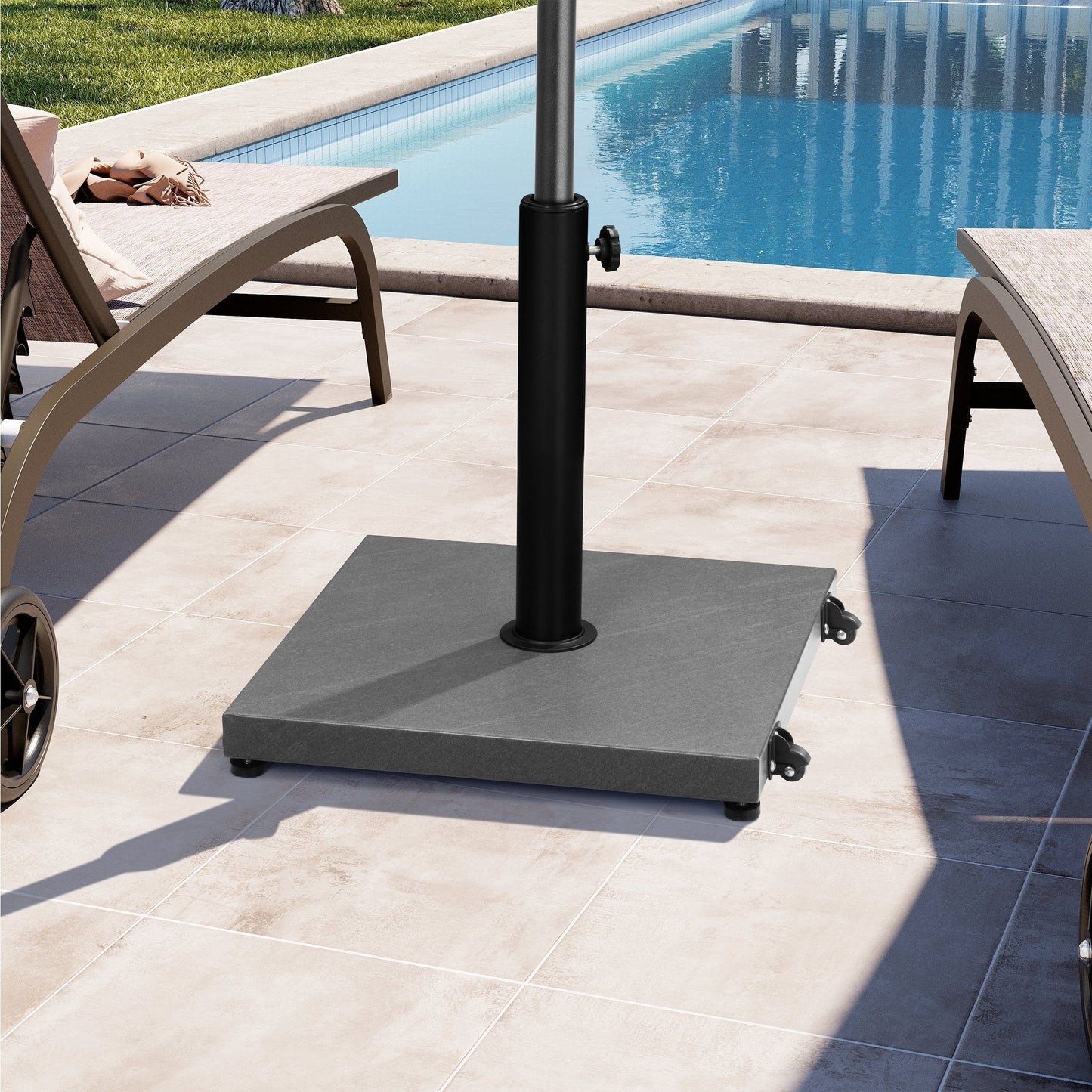 Patio Outdoor Market Umbrella Holder Base 40/55 Pound Square Stand for Pole Umbrella