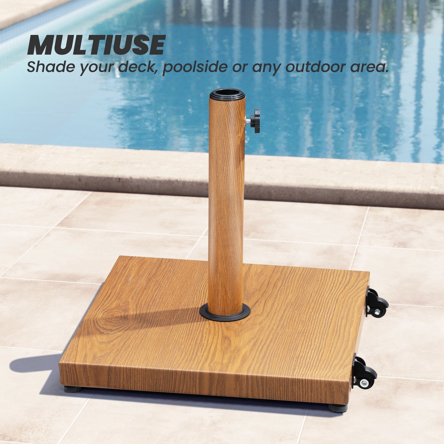 Patio Outdoor Market Umbrella Holder Base 40/55 Pound Square Stand for Pole Umbrella