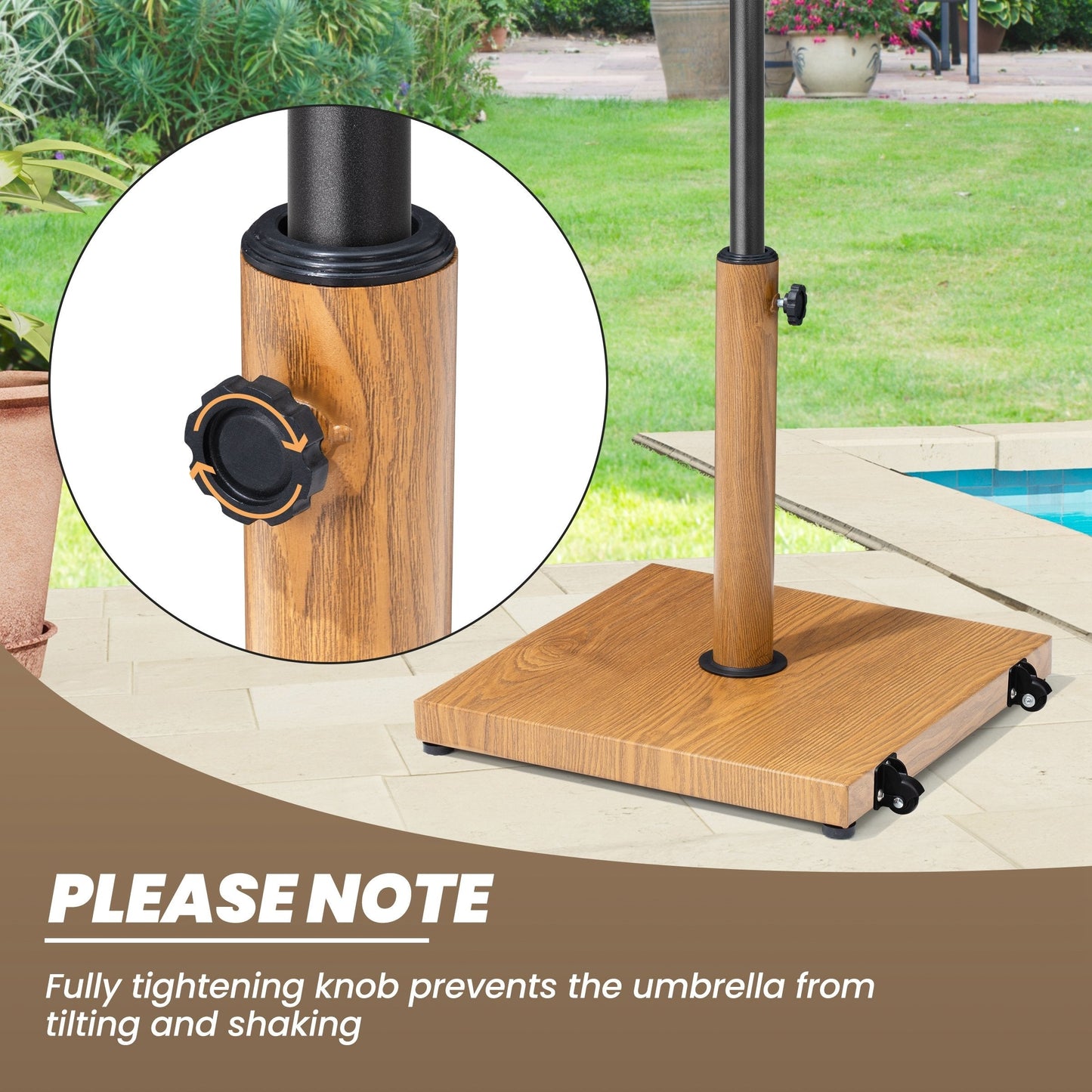 Patio Outdoor Market Umbrella Holder Base 40/55 Pound Square Stand for Pole Umbrella