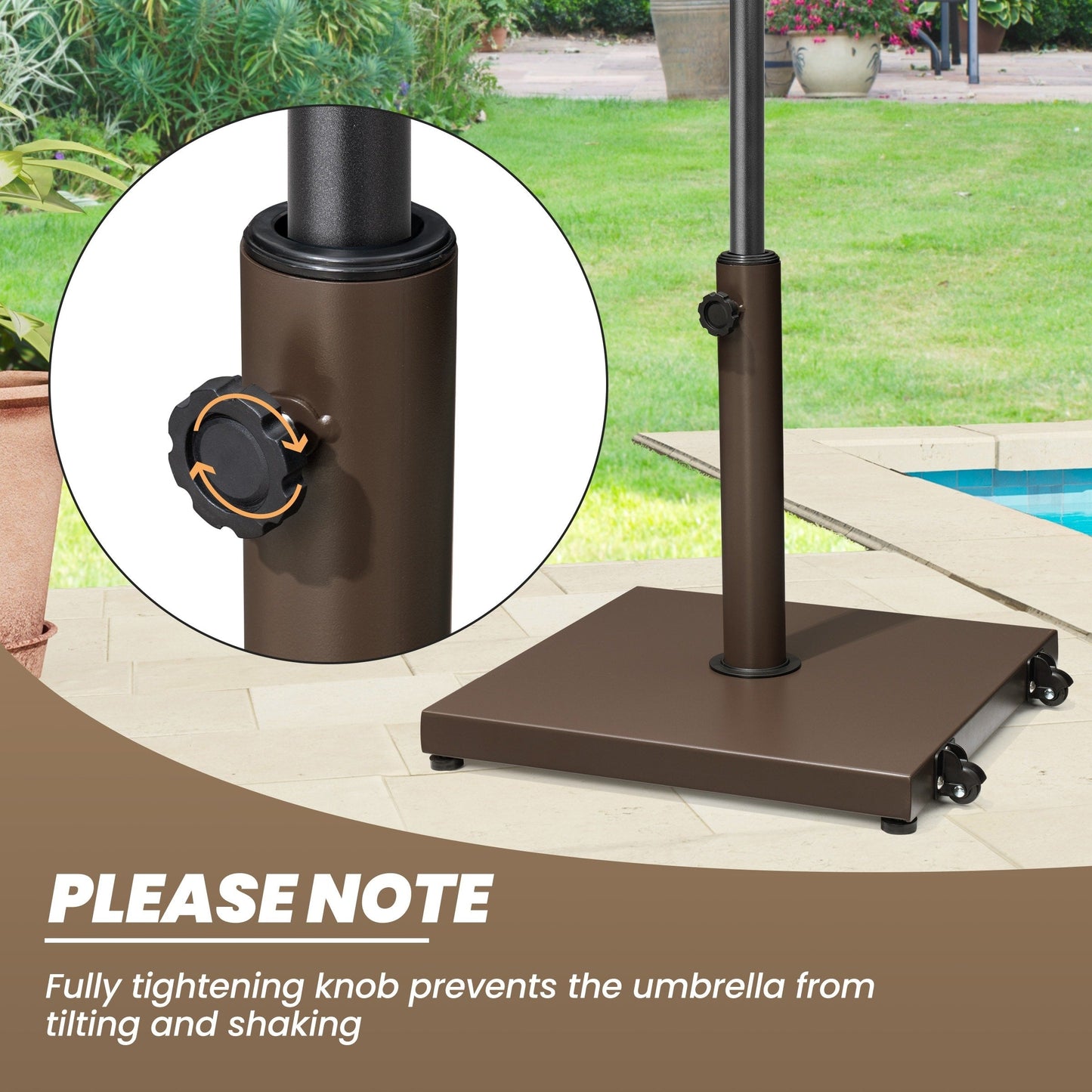 Patio Outdoor Market Umbrella Holder Base 40/55 Pound Square Stand for Pole Umbrella