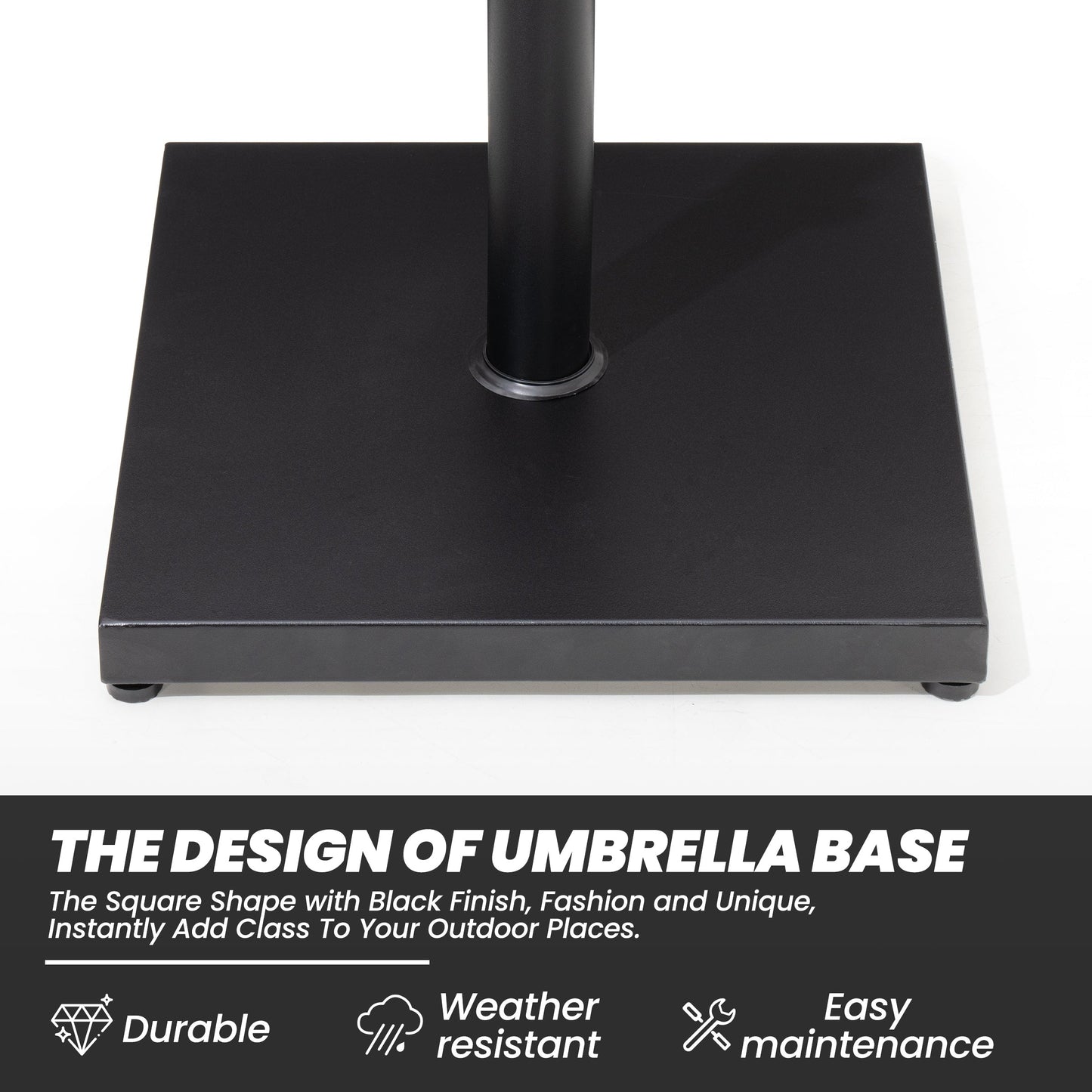 Patio Outdoor Market Umbrella Holder Base 40/55 Pound Square Stand for Pole Umbrella