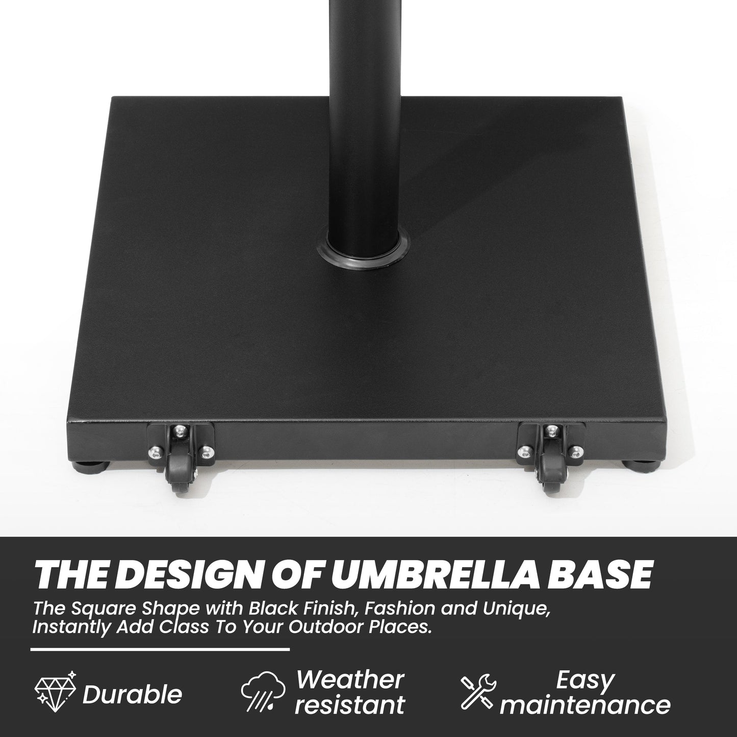 Patio Outdoor Market Umbrella Holder Base 40/55 Pound Square Stand for Pole Umbrella