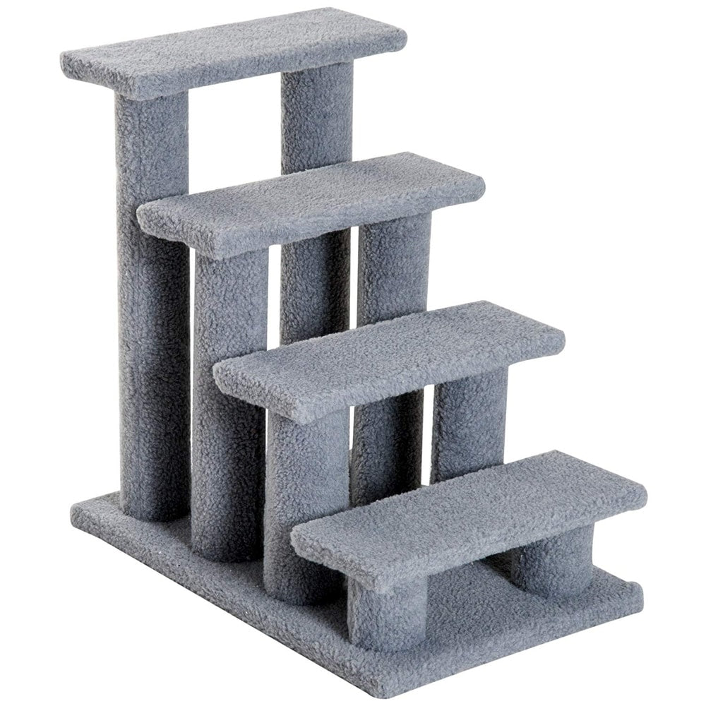 PawHut 25 4-Step Multi-Level Carpeted Cat Scratching Post Pet Stairs - Grey