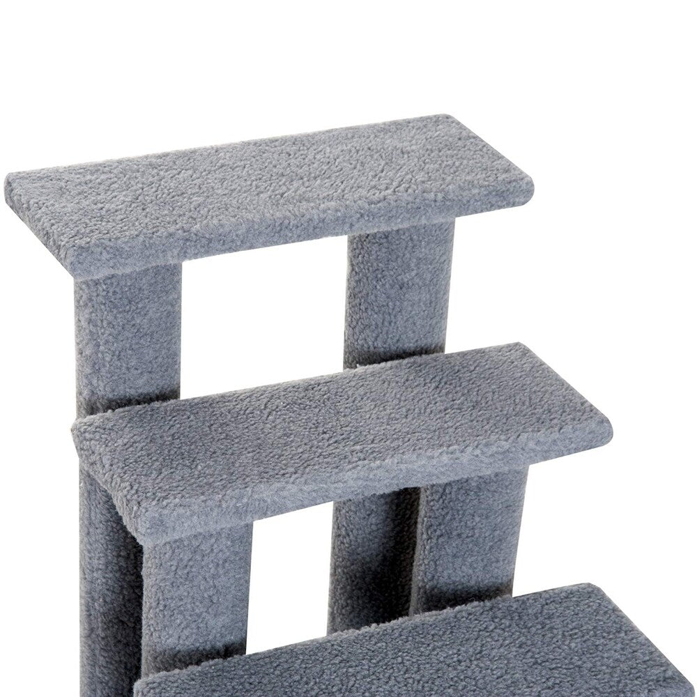 PawHut 25 4-Step Multi-Level Carpeted Cat Scratching Post Pet Stairs - Grey