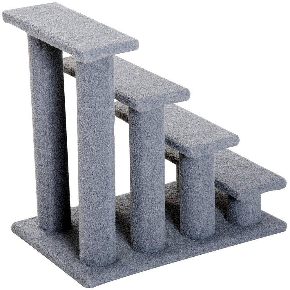 PawHut 25 4-Step Multi-Level Carpeted Cat Scratching Post Pet Stairs - Grey