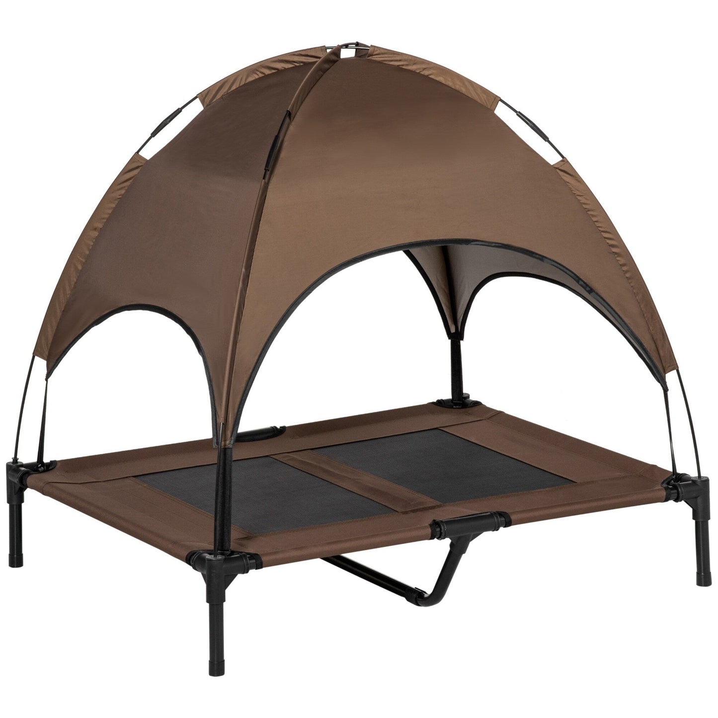 PawHut 36 x 30 Elevated Dog Cot Cooling Pet Bed With UV Protection Canopy Shade
