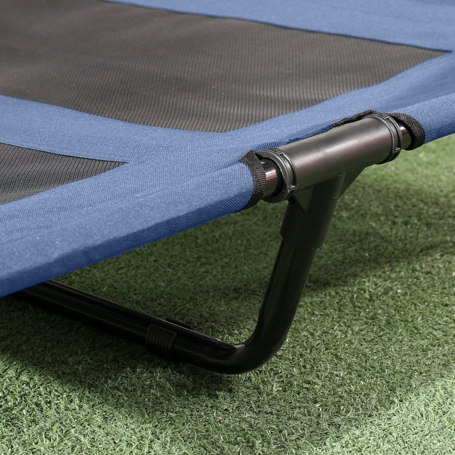 PawHut 36 x 30 Elevated Dog Cot Cooling Pet Bed With UV Protection Canopy Shade