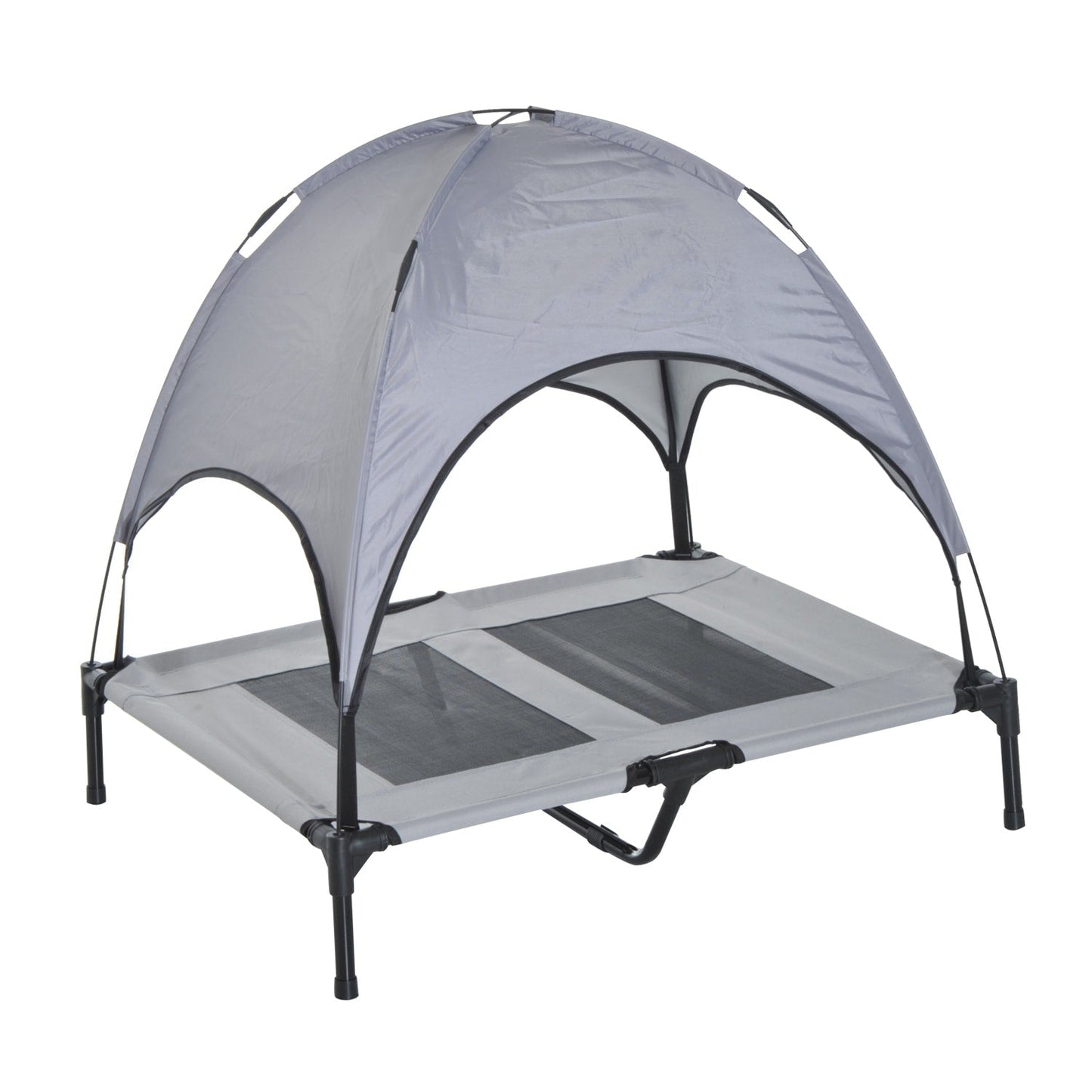 PawHut 36 x 30 Elevated Dog Cot Cooling Pet Bed With UV Protection Canopy Shade