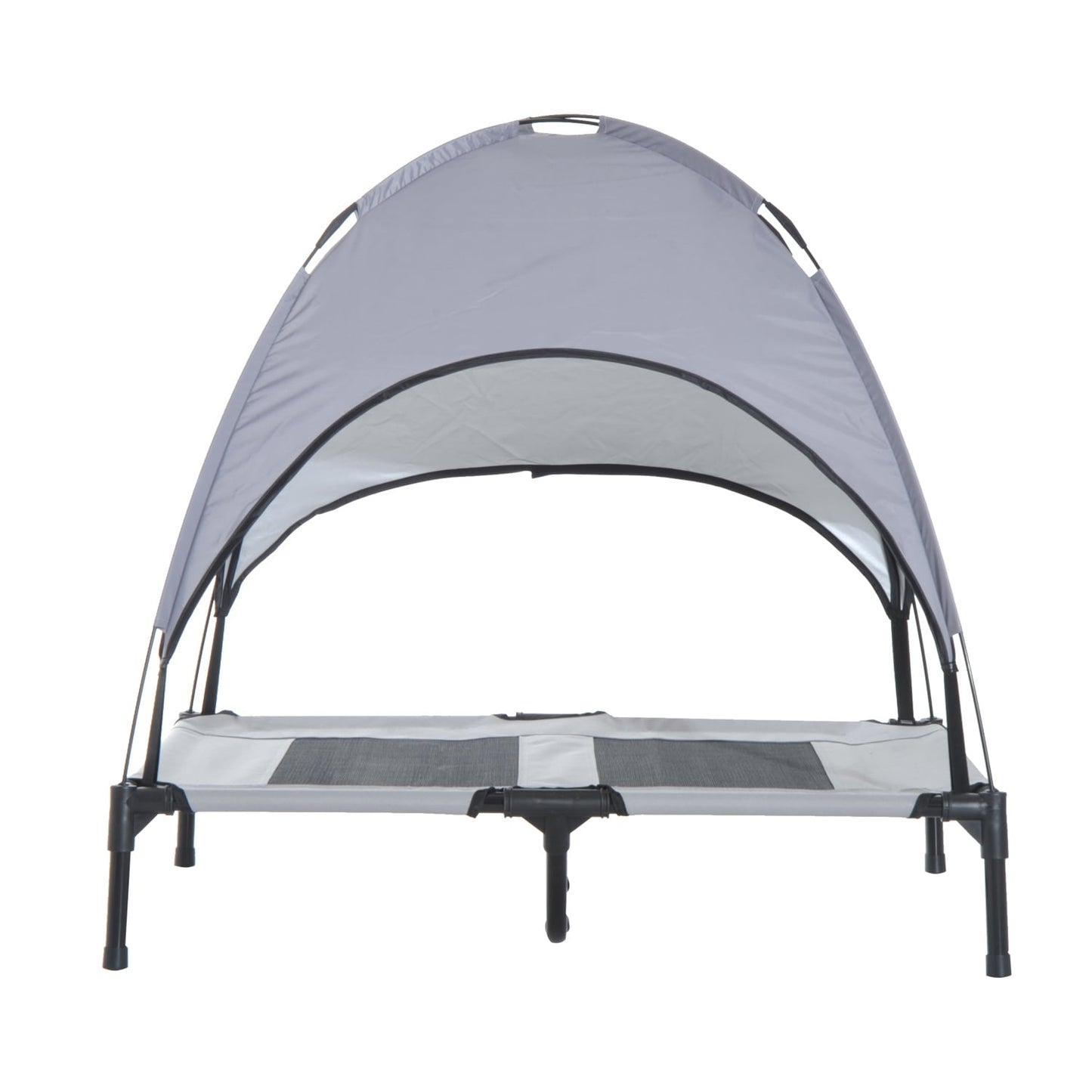 PawHut 36 x 30 Elevated Dog Cot Cooling Pet Bed With UV Protection Canopy Shade