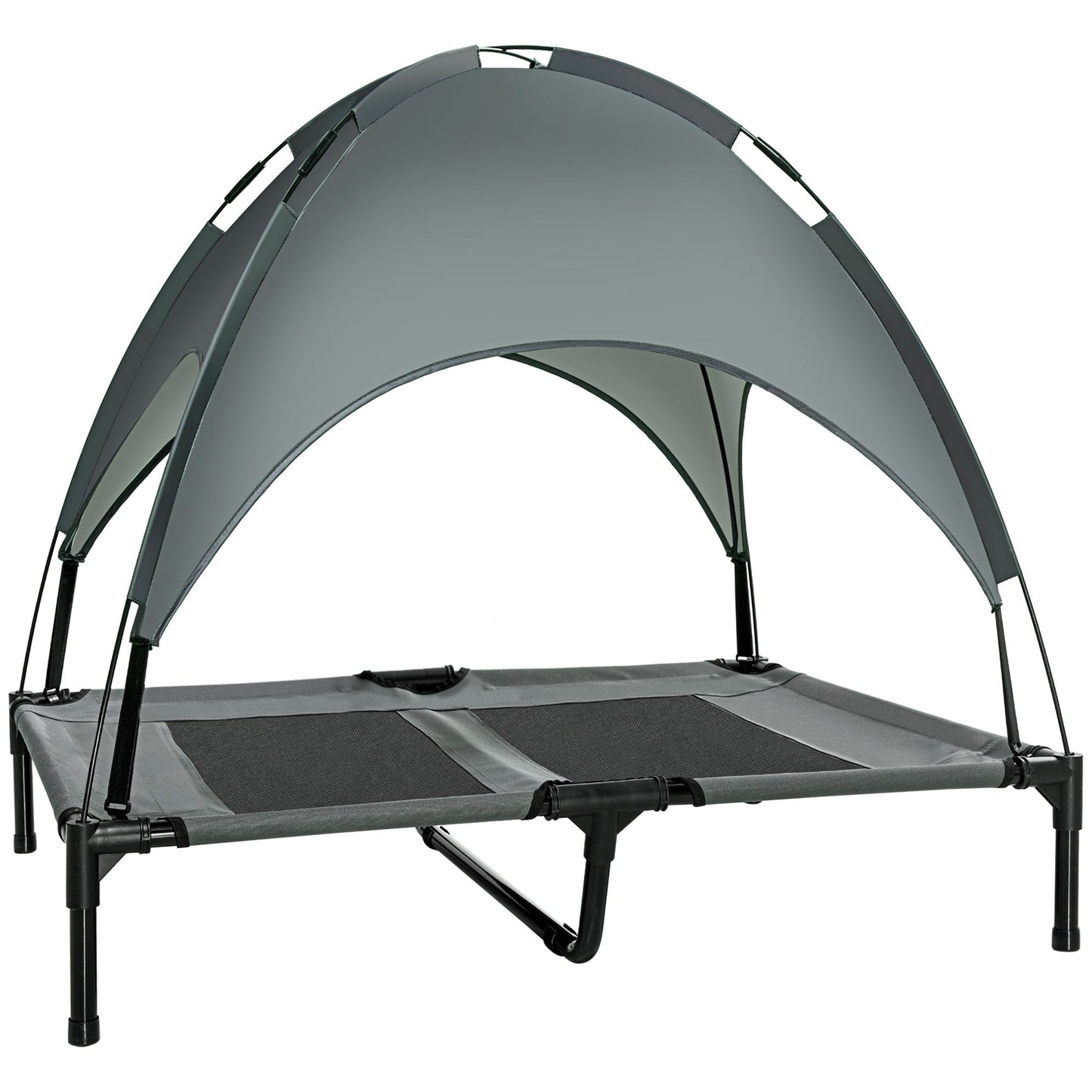 PawHut 36 x 30 Elevated Dog Cot Cooling Pet Bed With UV Protection Canopy Shade