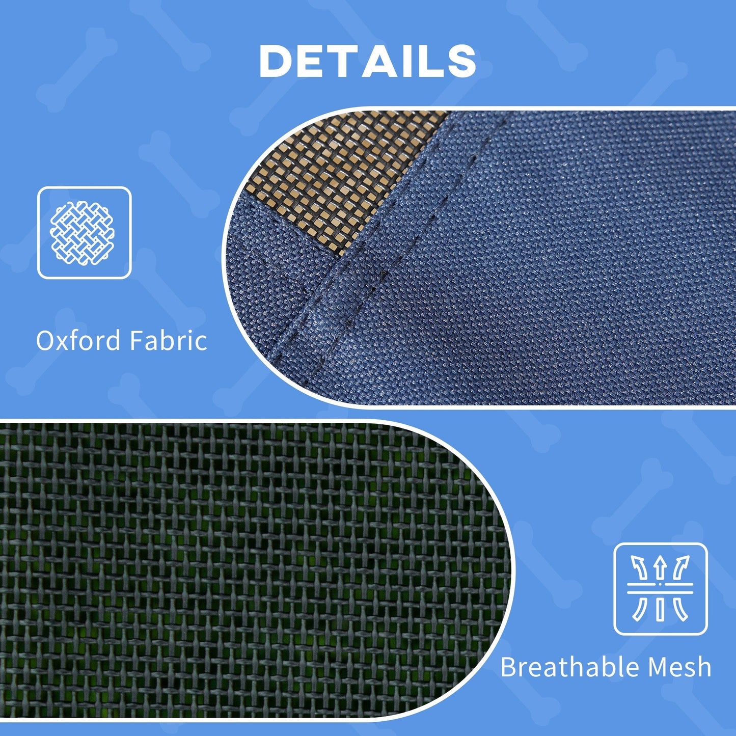 PawHut 36 x 30 Elevated Dog Cot Cooling Pet Bed With UV Protection Canopy Shade