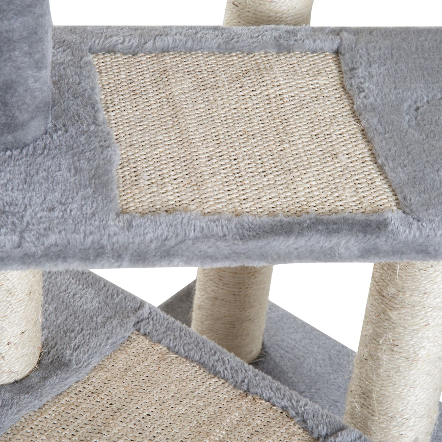 PawHut 40 5-Level Revolving Stair Cat Tree Scratcher Climbing Activity Tower with Play Center and Resting Perch, Grey