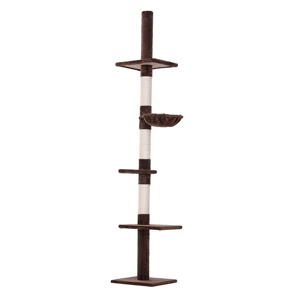 PawHut 9' Adjustable Height Floor-to-Ceiling Vertical Cat Tree