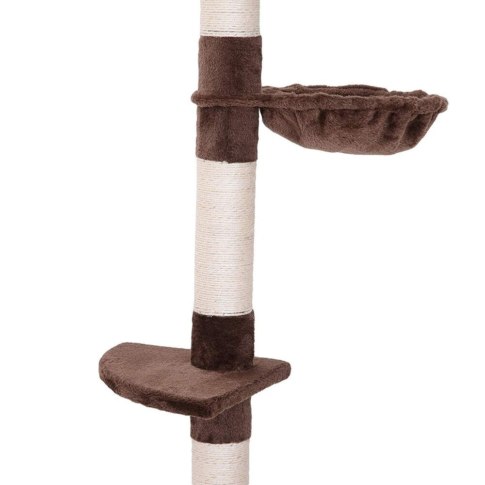 PawHut 9' Adjustable Height Floor-to-Ceiling Vertical Cat Tree