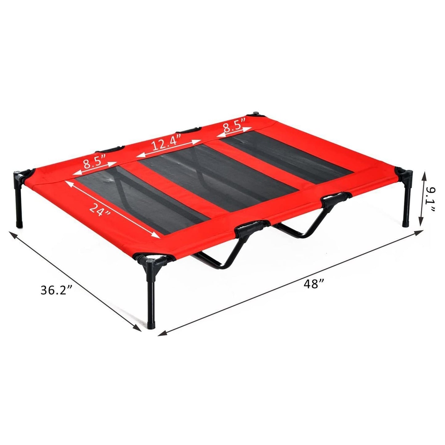 Pawhut Elevated Cooling Mesh Dog Bed Cot - 48 x 36.25 x 9