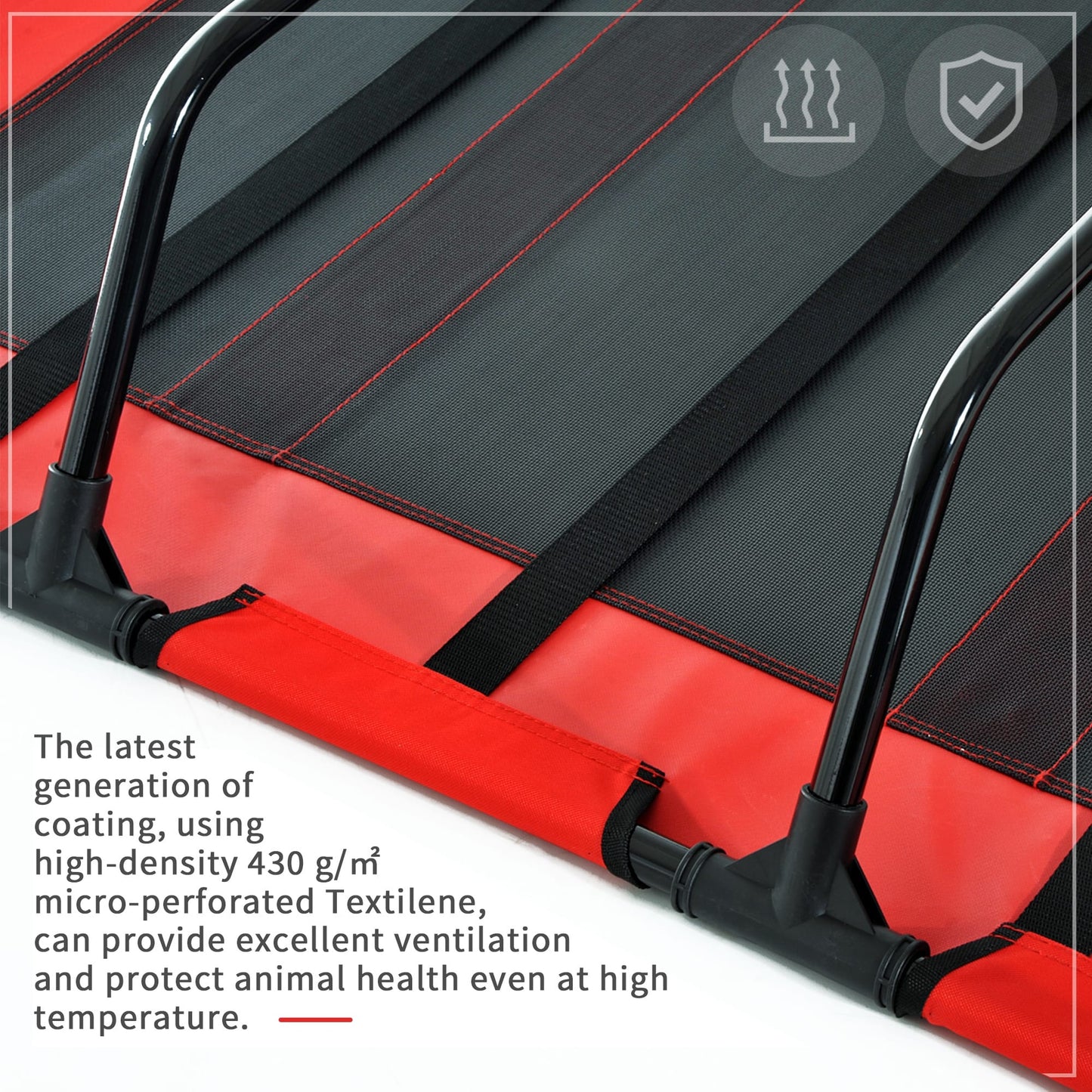 Pawhut Elevated Cooling Mesh Dog Bed Cot - 48 x 36.25 x 9