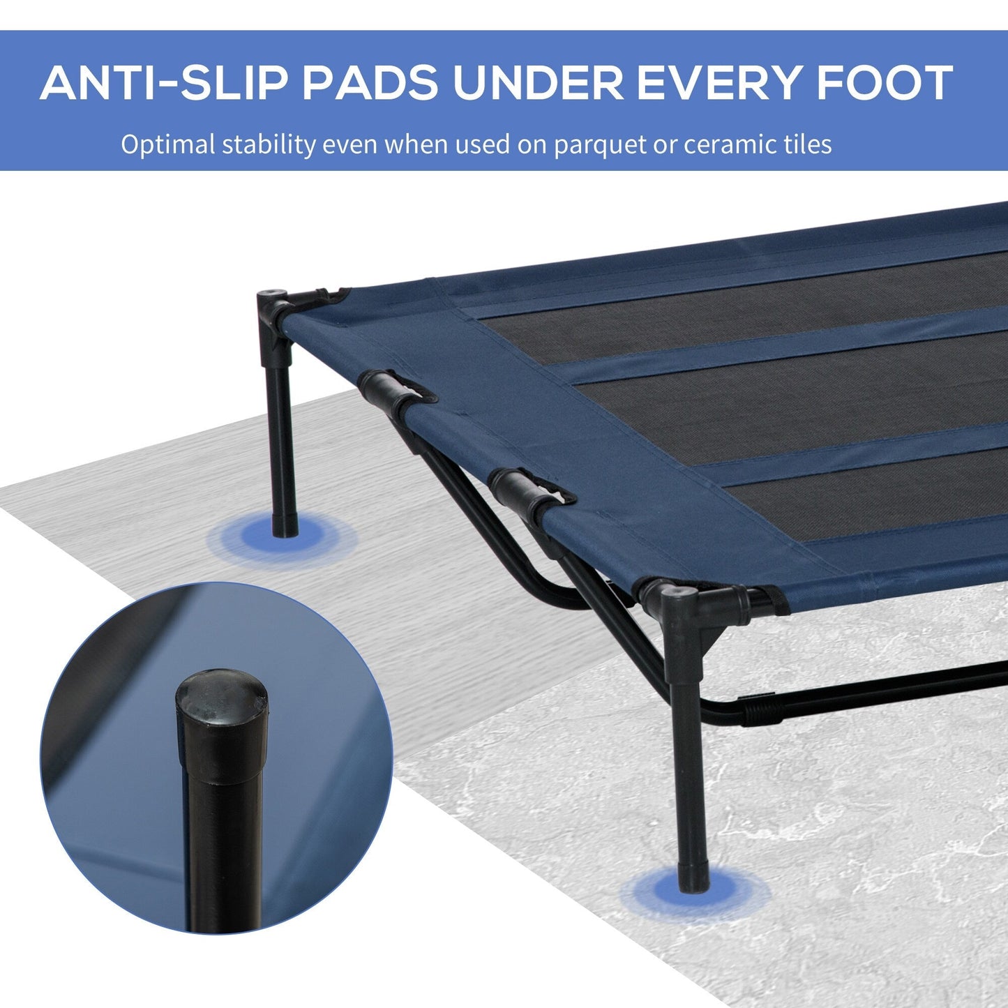 Pawhut Elevated Cooling Mesh Dog Bed Cot - 48 x 36.25 x 9