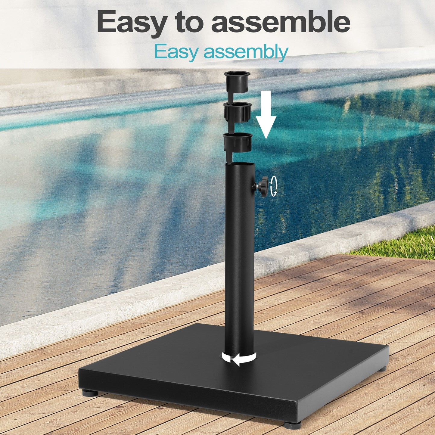 Pellebant Heavy Duty Square Cement Umbrella Base for Market Umbrella - N/A