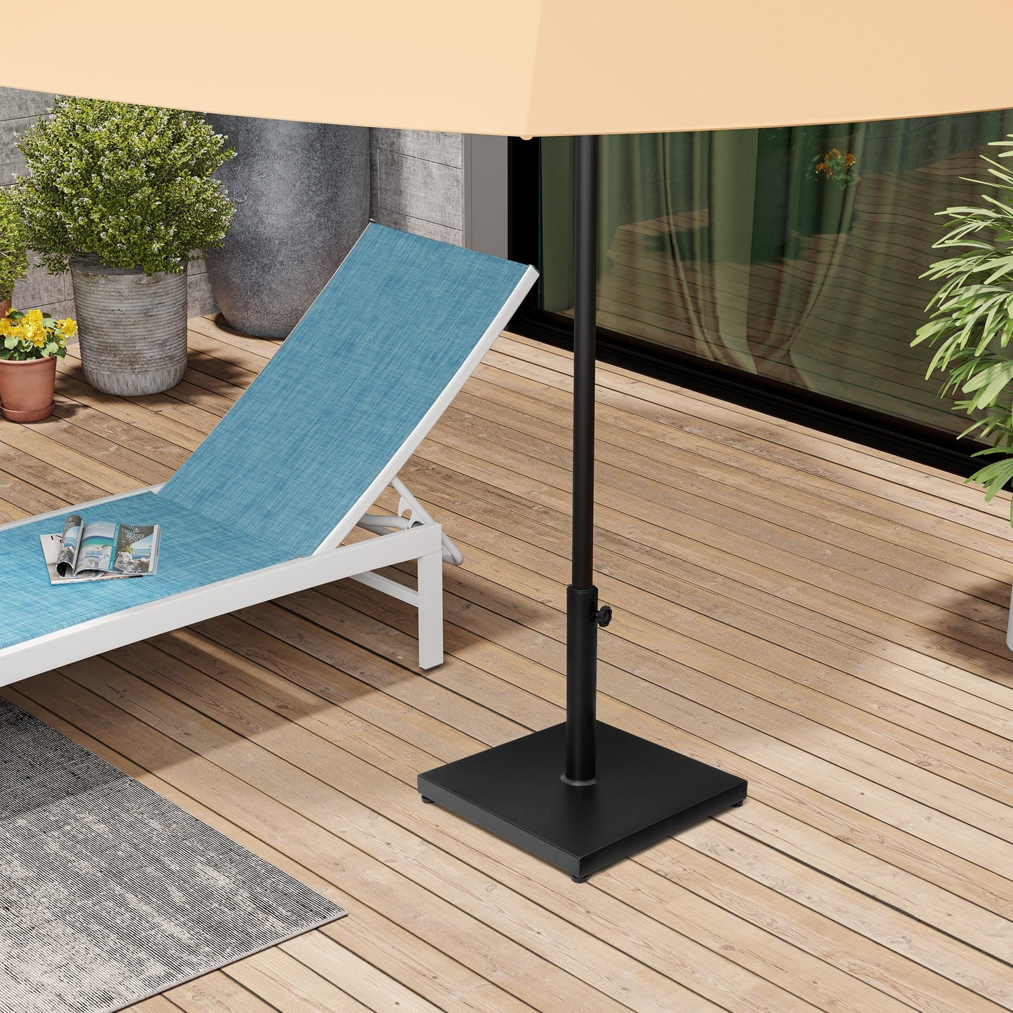 Pellebant Heavy Duty Square Cement Umbrella Base for Market Umbrella - N/A