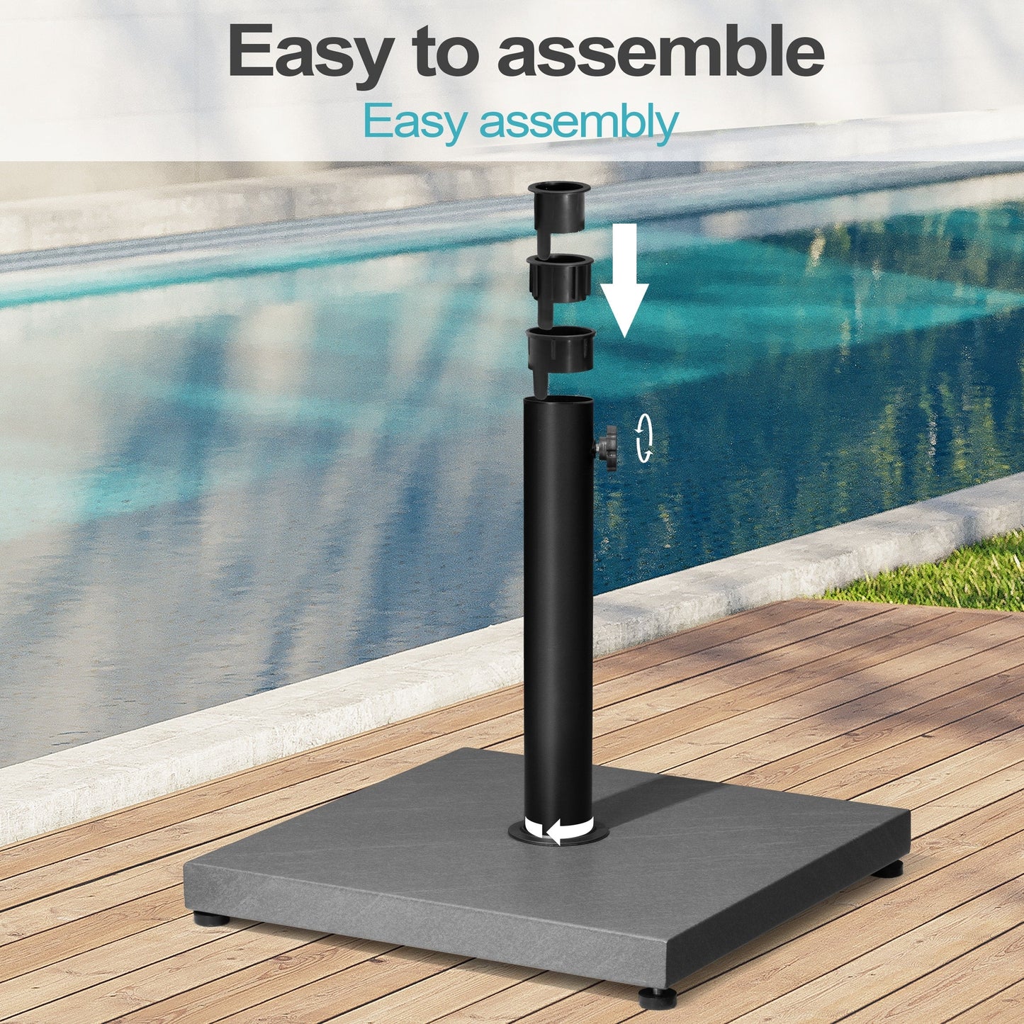 Pellebant Heavy Duty Square Cement Umbrella Base for Market Umbrella - N/A
