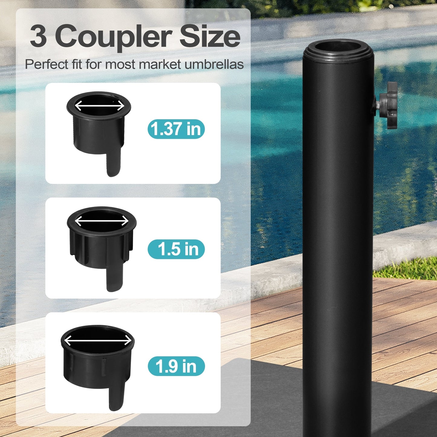 Pellebant Heavy Duty Square Cement Umbrella Base for Market Umbrella - N/A