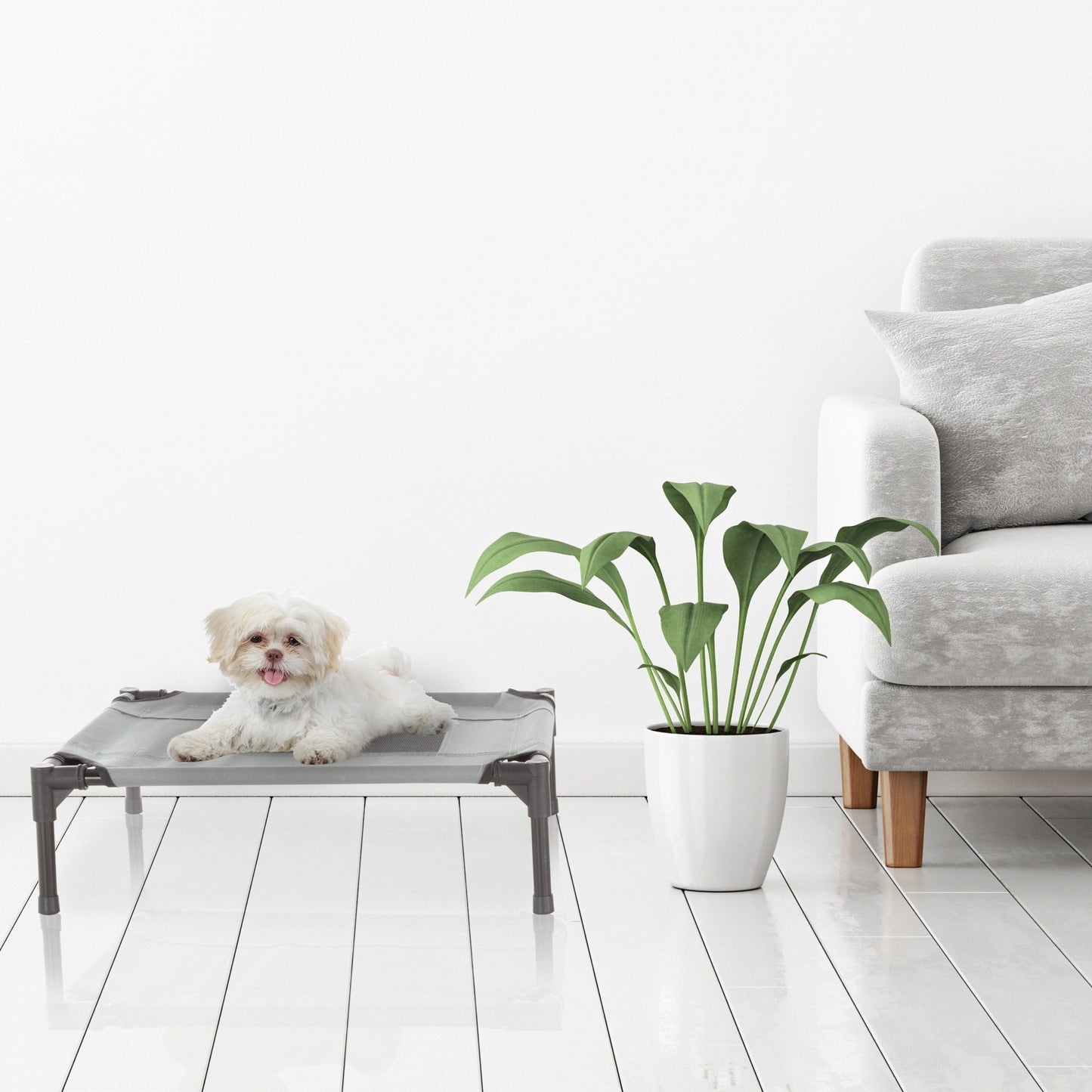 Petmaker Steel Frame Elevated Dog Bed with Non-Slip Feet - Indoor/Outdoor Puppy Cot for Pets