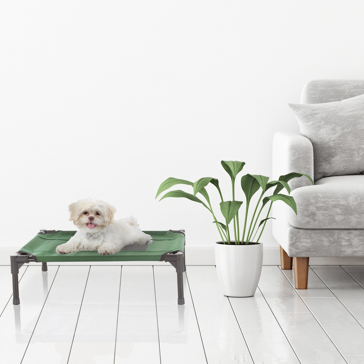 Petmaker Steel Frame Elevated Dog Bed with Non-Slip Feet - Indoor/Outdoor Puppy Cot for Pets