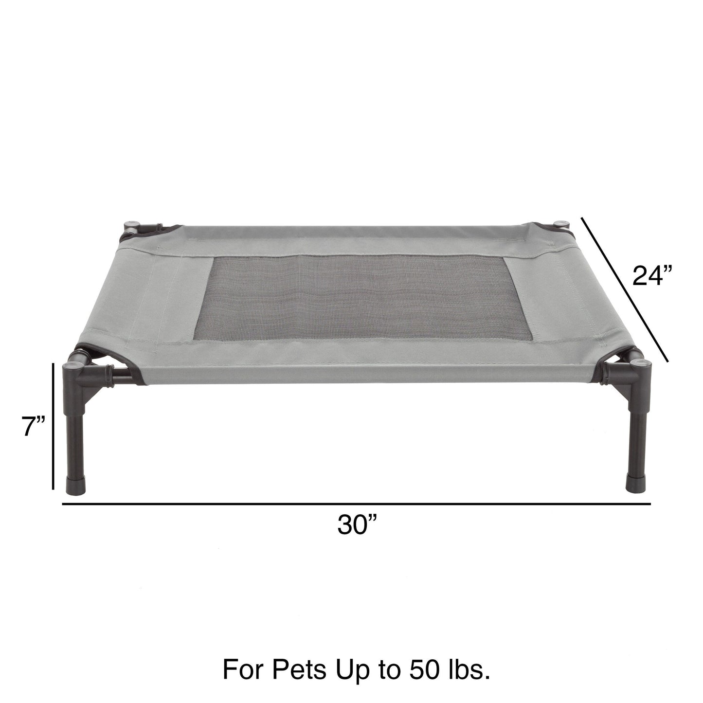Petmaker Steel Frame Elevated Dog Bed with Non-Slip Feet - Indoor/Outdoor Puppy Cot for Pets