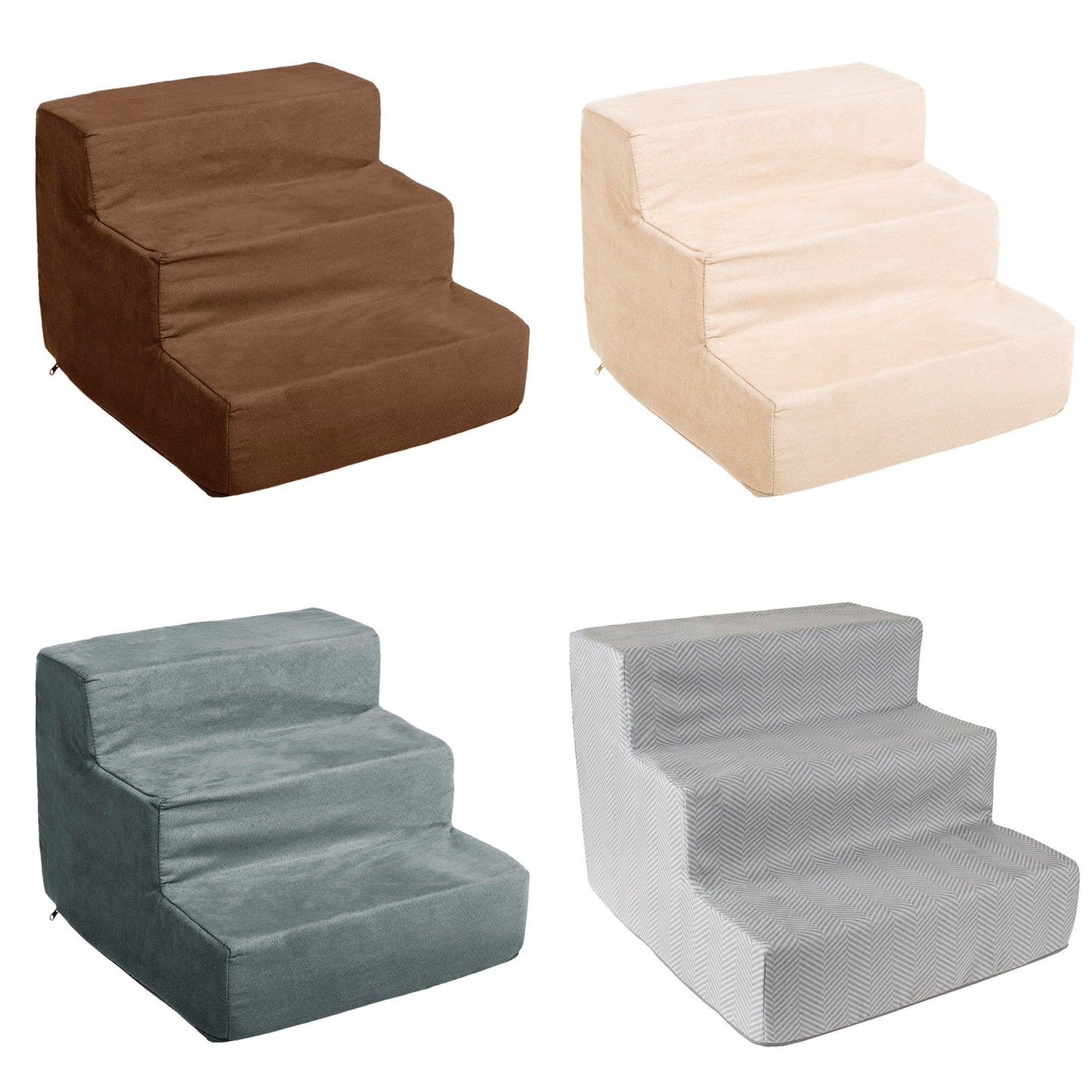 Petmaker 3-Step Pet Stairs with Removable Zippered Microfiber Cover