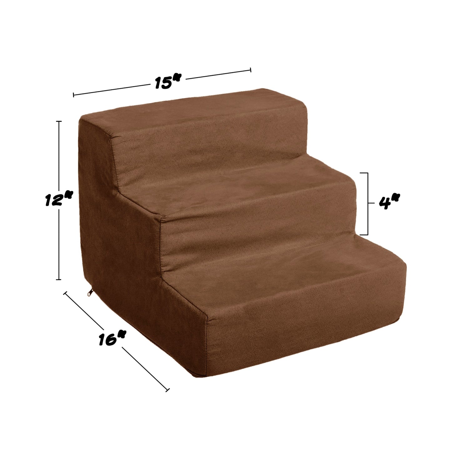 Petmaker 3-Step Pet Stairs with Removable Zippered Microfiber Cover