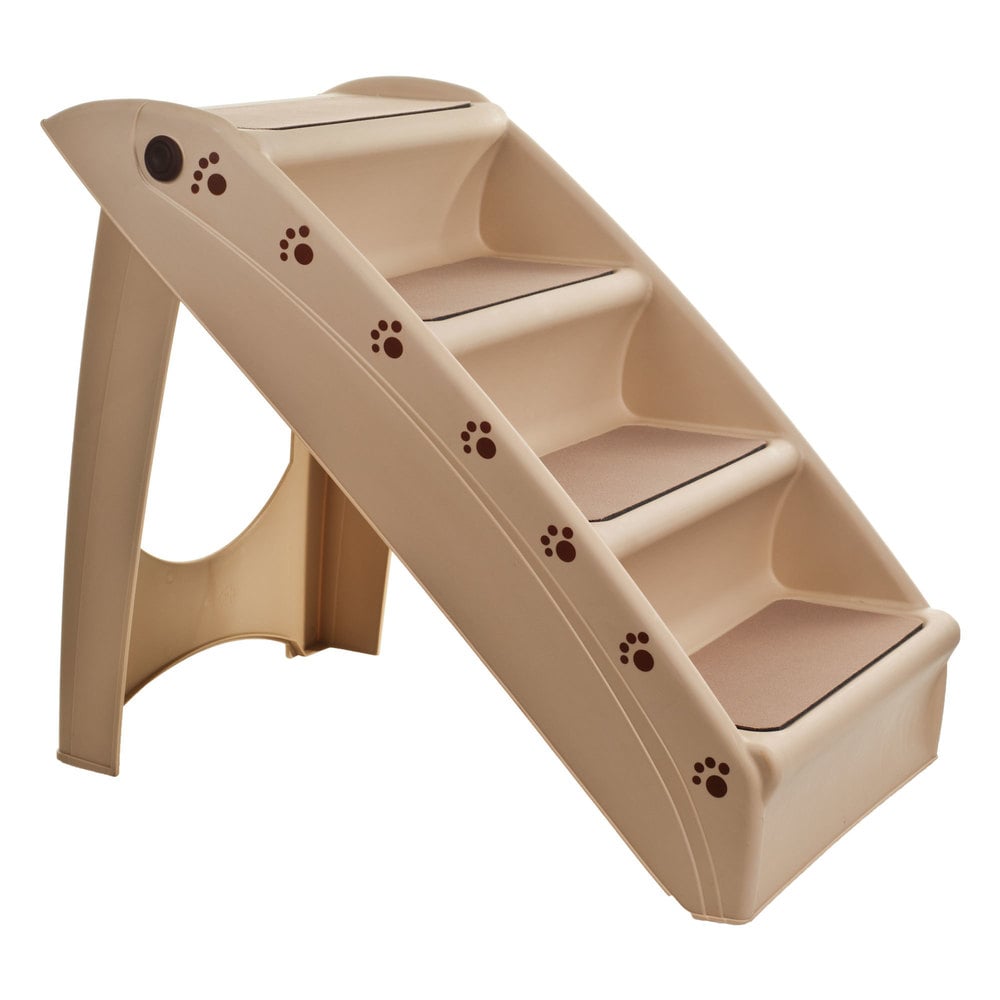 Petmaker Folding Home & Vehicle Carpeted 4-Step Dog & Pet Stairs